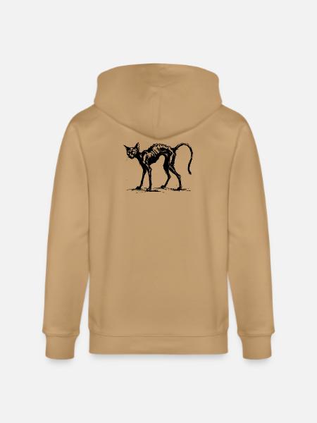 Spooky Black Cat : Charcoal Sketch - Stanley/Stella Cultivator Organic Zip Hoodie -