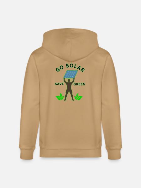 Go_solar-_save_green_-height - Stanley/Stella Cultivator Organic Zip Hoodie -