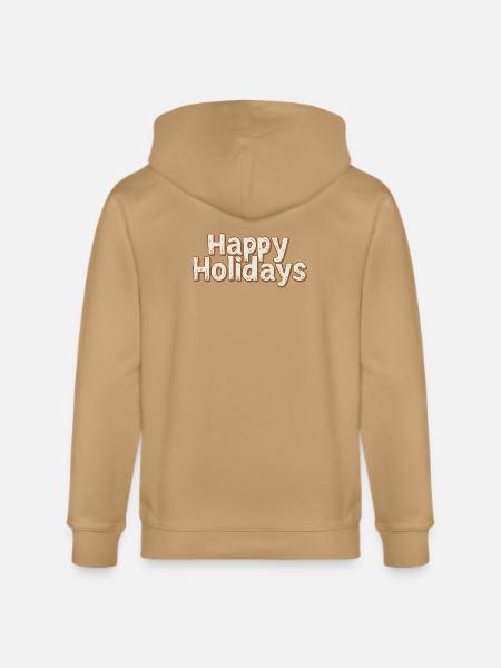Happy Holidays Rustic Lettering - Stanley/Stella Cultivator Organic Zip Hoodie -