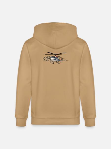 Helicopter in action - Stanley/Stella Cultivator Organic Zip Hoodie -