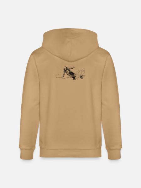 Alpine Skier Sketch Pattern - Stanley/Stella Cultivator Organic Zip Hoodie -