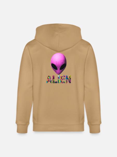 Neon Alien Word Mosaic - Stanley/Stella Cultivator Organic Zip Hoodie -