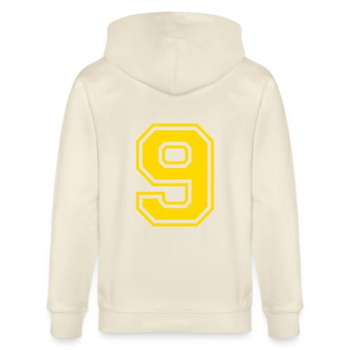 Number 9 in a classic athletic collegiate font - Stanley/Stella Cultivator Organic Zip Hoodie