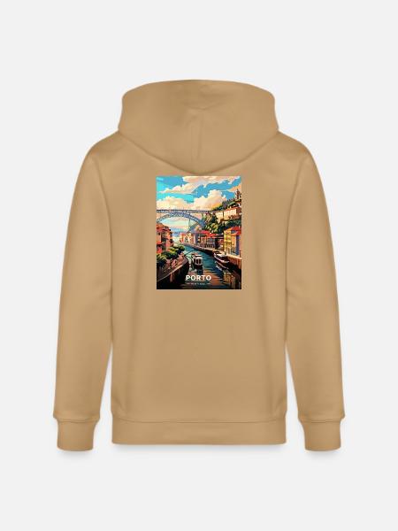 Porto Portugal Travel - Stanley/Stella Cultivator Organic Zip Hoodie - natural raw