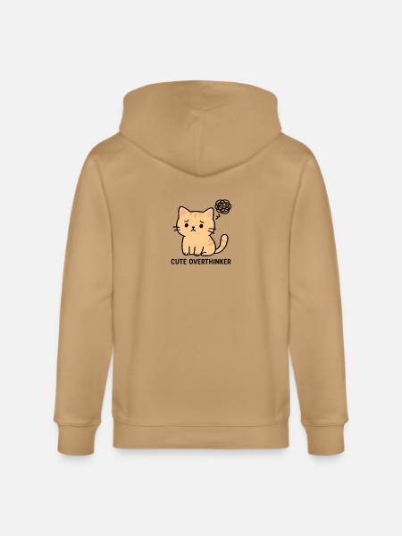 Cute Overthinker Cat - Stanley/Stella Cultivator Organic Zip Hoodie -