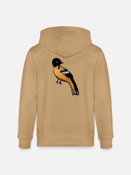 Ember Robin on Midnight - Stanley/Stella Cultivator Organic Zip Hoodie - 
