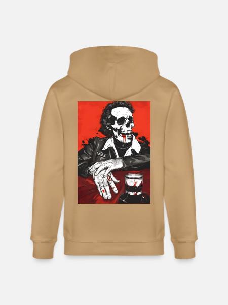 Skull Biker Noir - Stanley/Stella Cultivator Organic Zip Hoodie -