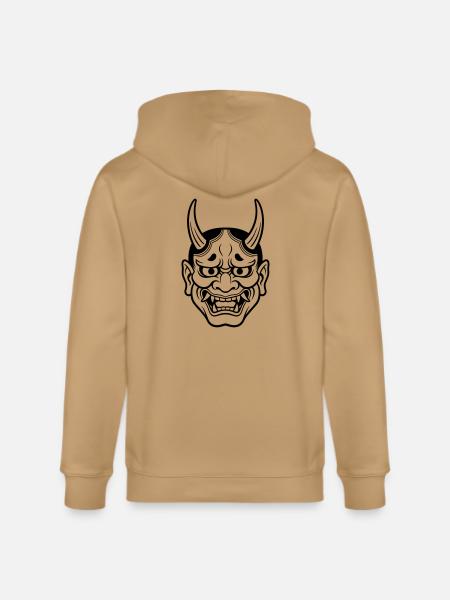 japanese demon mask - Stanley/Stella Cultivator Organic Zip Hoodie - natural raw