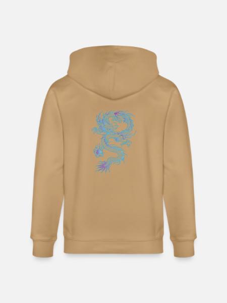 chinese dragon - Stanley/Stella Cultivator Organic Zip Hoodie - natural raw