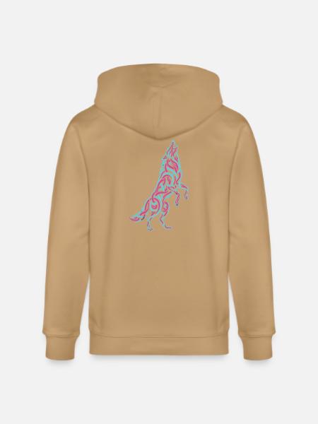 Howling Wolf Calligraffiti - Stanley/Stella Cultivator Organic Zip Hoodie - 