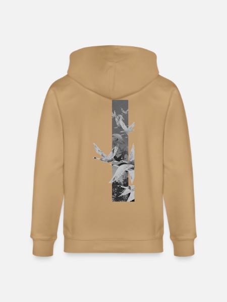 Dove Stripes Mono - Stanley/Stella Cultivator Organic Zip Hoodie -