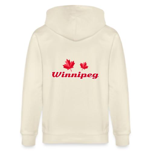 Winnipeg with two red maple leaves - Stanley/Stella Cultivator Organic Zip Hoodie