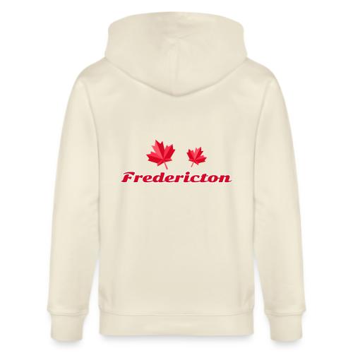 Fredericton with two red maple leaves - Stanley/Stella Cultivator Organic Zip Hoodie