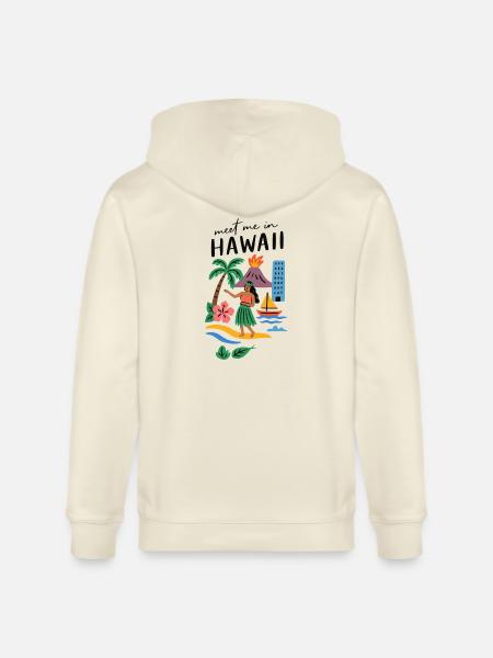 Hawaii Adventure Summer Tee - Stanley/Stella Cultivator Organic Zip Hoodie - natural raw