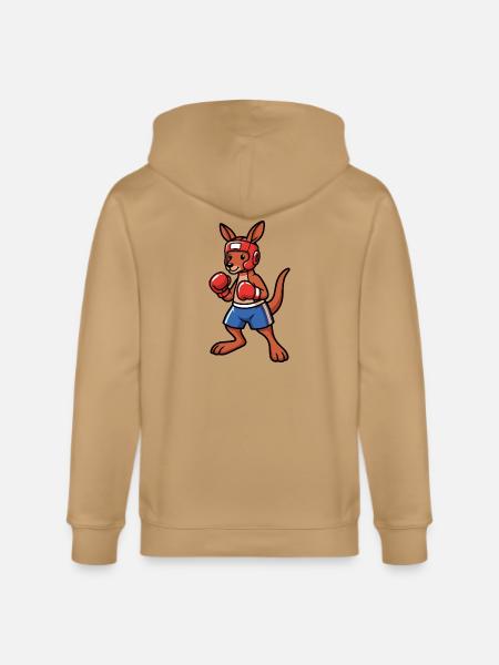 boxing kangaroo Australia - Stanley/Stella Cultivator Organic Zip Hoodie -