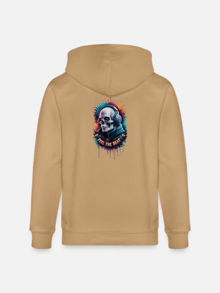 Skull Beats Neon Splash - Stanley/Stella Cultivator Organic Zip Hoodie -