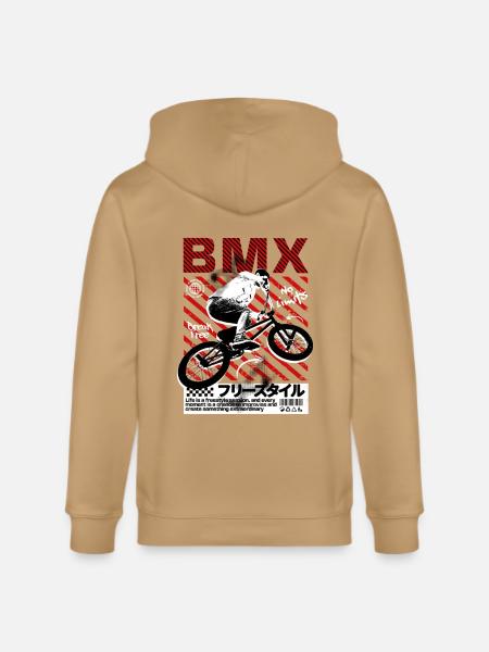 BMX No Limits Neon Stripes - Stanley/Stella Cultivator Organic Zip Hoodie -