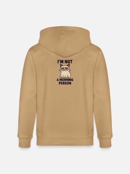 Moody Cat Minimal Meme - Stanley/Stella Cultivator Organic Zip Hoodie -