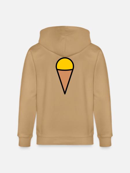 Minimal Ice Cream Cone Icon - Stanley/Stella Cultivator Organic Zip Hoodie -