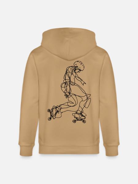 Roller Skater Drawing - Stanley/Stella Cultivator Organic Zip Hoodie -