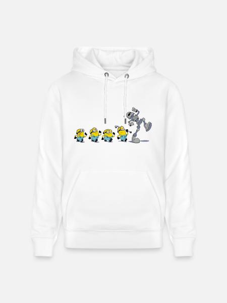 Minions In A Row With Robot - Heavyweight Unisex Hoodie CRUISER by Stanley/Stella - white