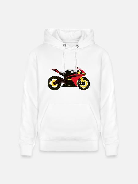Crimson Vortex Streetbike - Heavyweight Unisex Hoodie CRUISER by Stanley/Stella - white