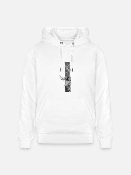 Dove Stripes Mono - Heavyweight Unisex Hoodie CRUISER by Stanley/Stella - white