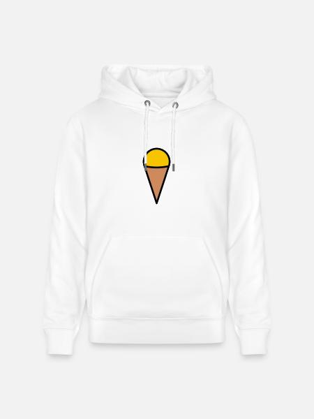Minimal Ice Cream Cone Icon - Heavyweight Unisex Hoodie CRUISER by Stanley/Stella - white