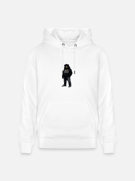 Midnight Bear Hoodie Pun - Heavyweight Unisex Hoodie CRUISER by Stanley/Stella - white