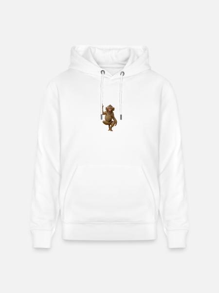 Surprised Monkey Raise Hand - Heavyweight Unisex Hoodie CRUISER by Stanley/Stella - white