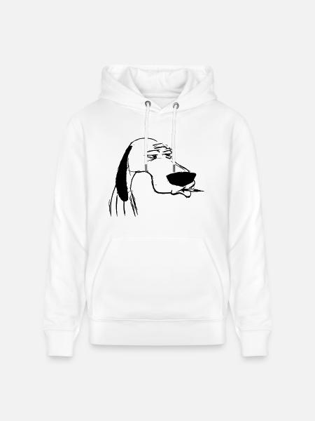 smoking dog - Heavyweight Unisex Hoodie CRUISER by Stanley/Stella - white