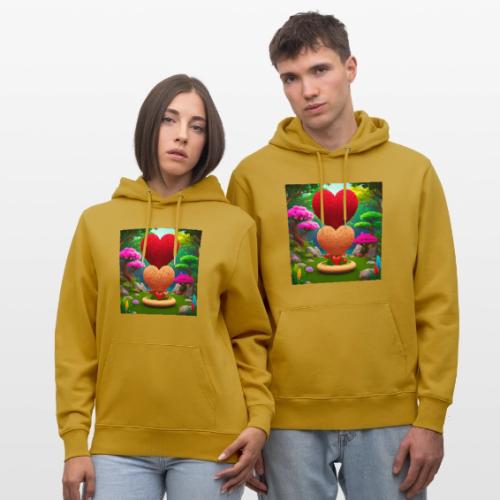 Double Heart, fantasy, nature and fantasy - Heavyweight Unisex Hoodie CRUISER by Stanley/Stella