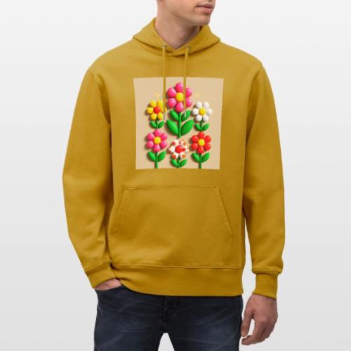 3D Flowers and Butterflies in Amber, Floral Design - Heavyweight Unisex Hoodie CRUISER by Stanley/Stella