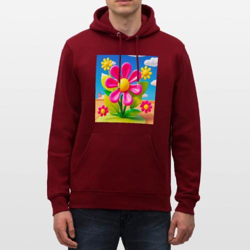 Pink Floral Peace | Sky & Nature Design - Heavyweight Unisex Hoodie CRUISER by Stanley/Stella