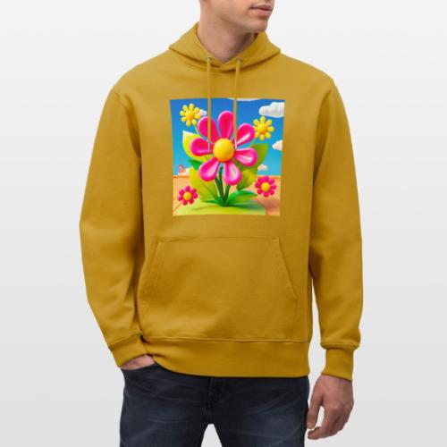Pink Floral Peace | Sky & Nature Design - Heavyweight Unisex Hoodie CRUISER by Stanley/Stella