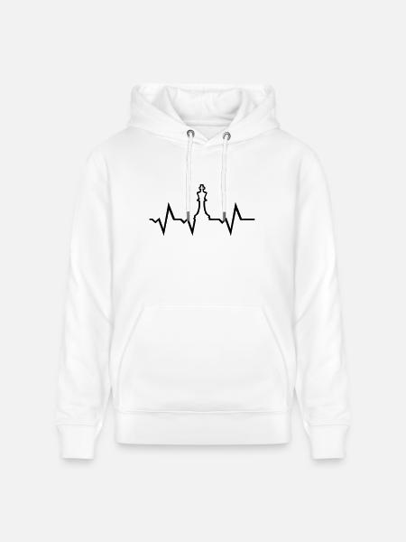 Chess Heartbeat - Heavyweight Unisex Hoodie CRUISER by Stanley/Stella - white