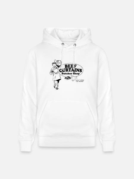 Beef Curtains Butcher Shop - Heavyweight Unisex Hoodie CRUISER by Stanley/Stella - white