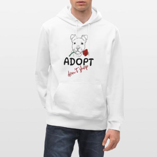 Retro Adopt Dont Shop Cute Puppy Rose Tee - Heavyweight Unisex Hoodie CRUISER by Stanley/Stella
