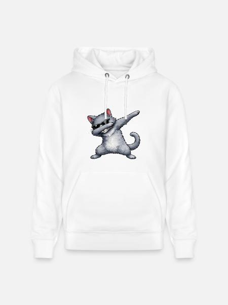 Dabbing Russian Blue Cat - Heavyweight Unisex Hoodie CRUISER by Stanley/Stella - white