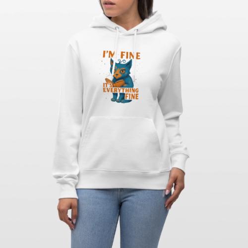 Funny Cat I’m Fine It’s Everything Fine– Retro tee - Heavyweight Unisex Hoodie CRUISER by Stanley/Stella