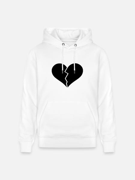 Broken heart black - Heavyweight Unisex Hoodie CRUISER by Stanley/Stella - white
