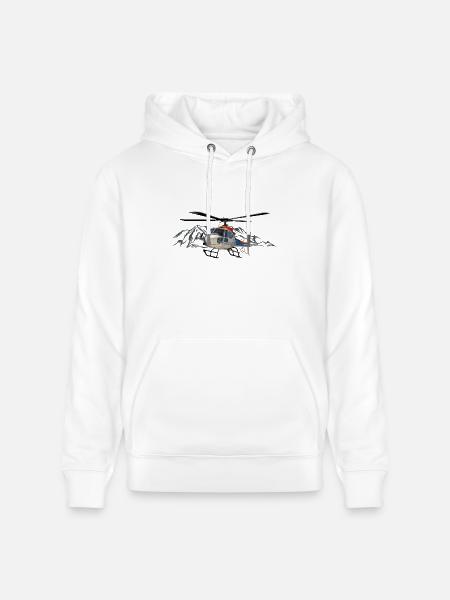 Helicopter in action - Heavyweight Unisex Hoodie CRUISER by Stanley/Stella - white