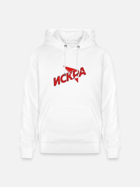 Iskra Red Spark Logo - Heavyweight Unisex Hoodie CRUISER by Stanley/Stella - white