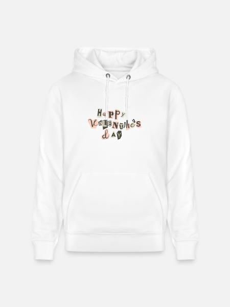 Valentine's Day Collage Letter Print - Heavyweight Unisex Hoodie CRUISER by Stanley/Stella - white
