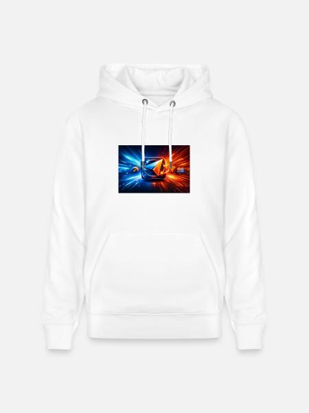 Neon Paper Plane Velocity - Heavyweight Unisex Hoodie CRUISER by Stanley/Stella - white