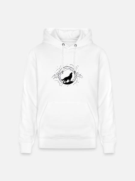 Lone Wolf Under Constellations - Heavyweight Unisex Hoodie CRUISER by Stanley/Stella - white