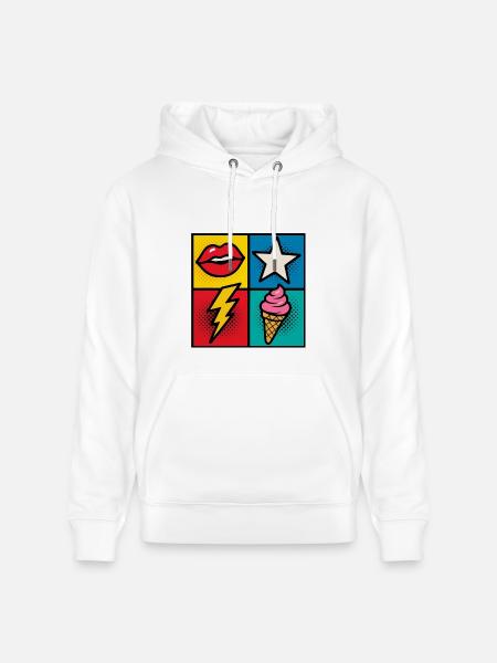 Kiss & Cone Pop - Heavyweight Unisex Hoodie CRUISER by Stanley/Stella - white