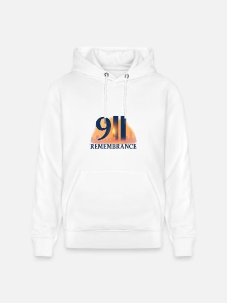911 Remembrance Candle Skyline Design - Heavyweight Unisex Hoodie CRUISER by Stanley/Stella - white