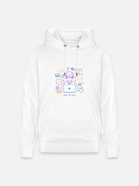 Code. Eat. Sleep. - Heavyweight Unisex Hoodie CRUISER by Stanley/Stella - white