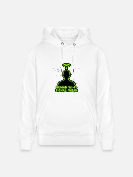 Human Wi-Fi Signal: Weak - Heavyweight Unisex Hoodie CRUISER by Stanley/Stella - white